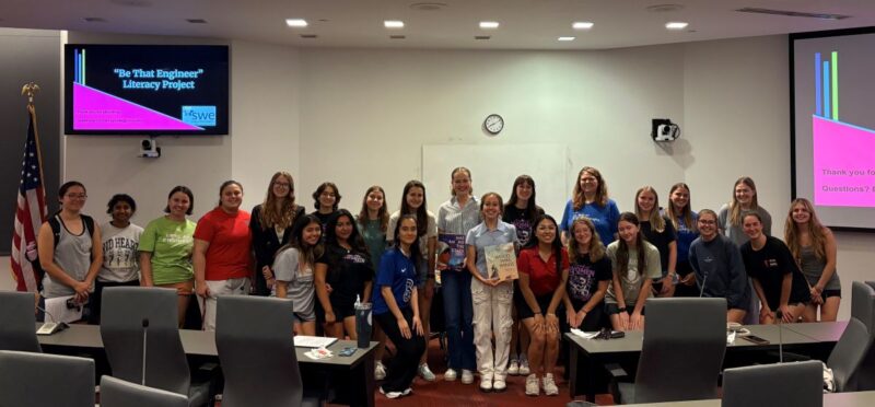 NC State SWE Section group photo at a collaboration with “Be That Engineer” literacy project