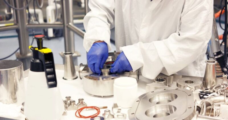 Stock image of a woman working in chemical engineering